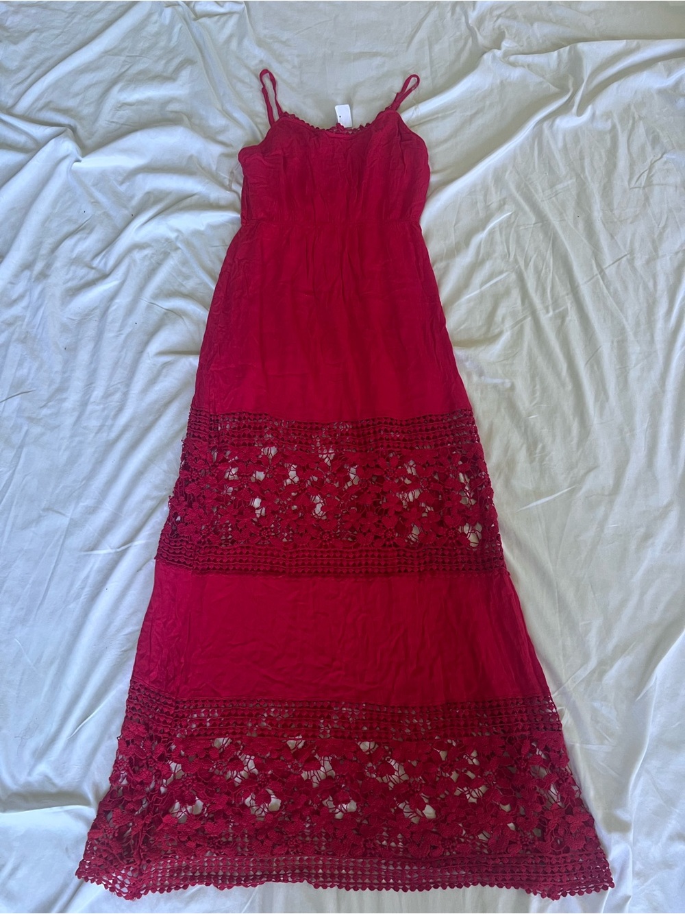 Rue21 Fuchsia Crochet-Trim Maxi Dress